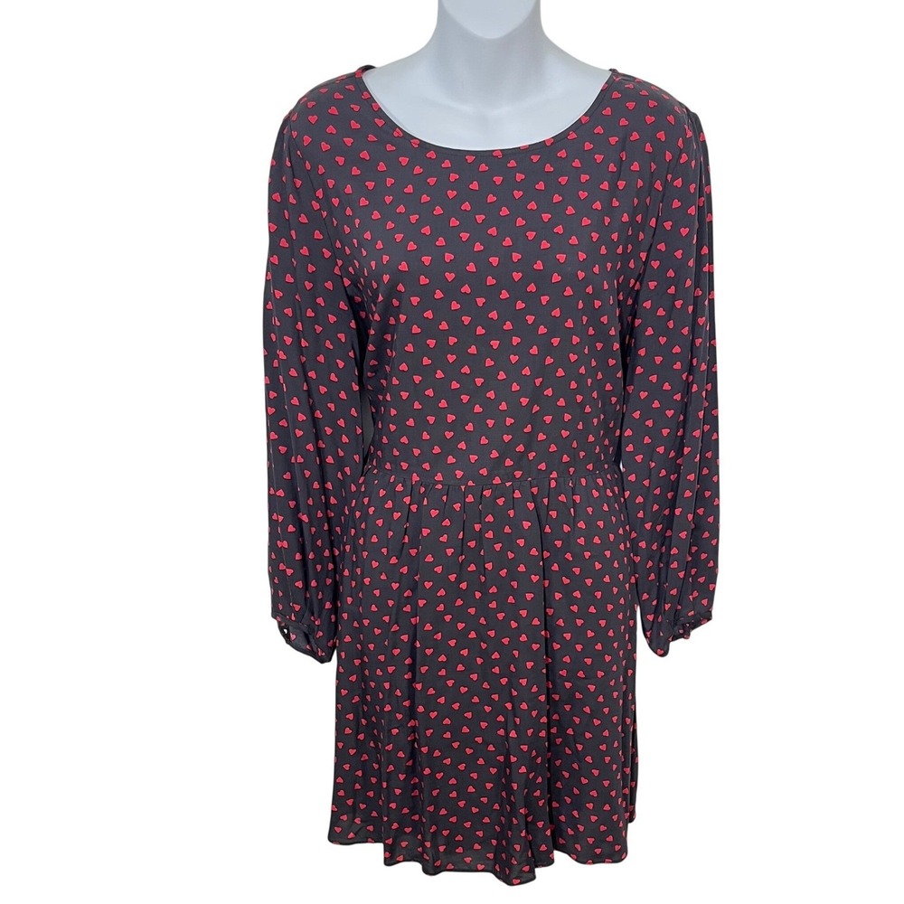 Reformation Black Heart Angie Mini Dress‎ Women's Size XL - Picture 2 of 6